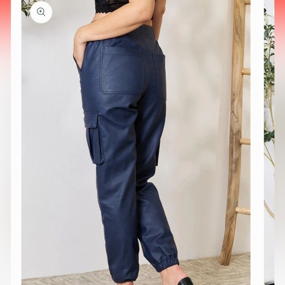 BOGO! NWT KanCan βNellyβ faux leather cargo joggers - Picture 5 of 17